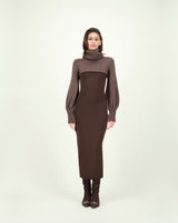 SETA VIPEROTA DRESS BROWN