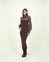 SETA VIPEROTA DRESS BROWN