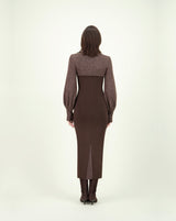 SETA VIPEROTA DRESS BROWN