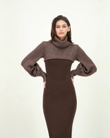 SETA VIPEROTA DRESS BROWN