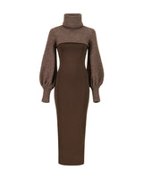 SETA VIPEROTA DRESS BROWN