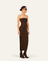 VIPEROTA DRESS DARK BROWN