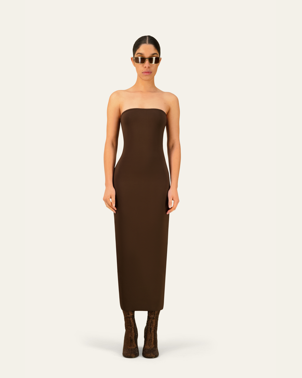 VIPEROTA DRESS DARK BROWN