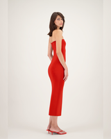 VIPEROTA DRESS DARK VERMILLION