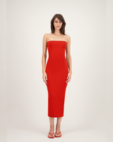 VIPEROTA DRESS DARK VERMILLION