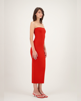 VIPEROTA DRESS DARK VERMILLION