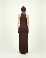 SCOVILLE DRESS BROWN W WOOL COLLAR