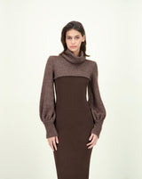 SETA VIPEROTA DRESS BROWN