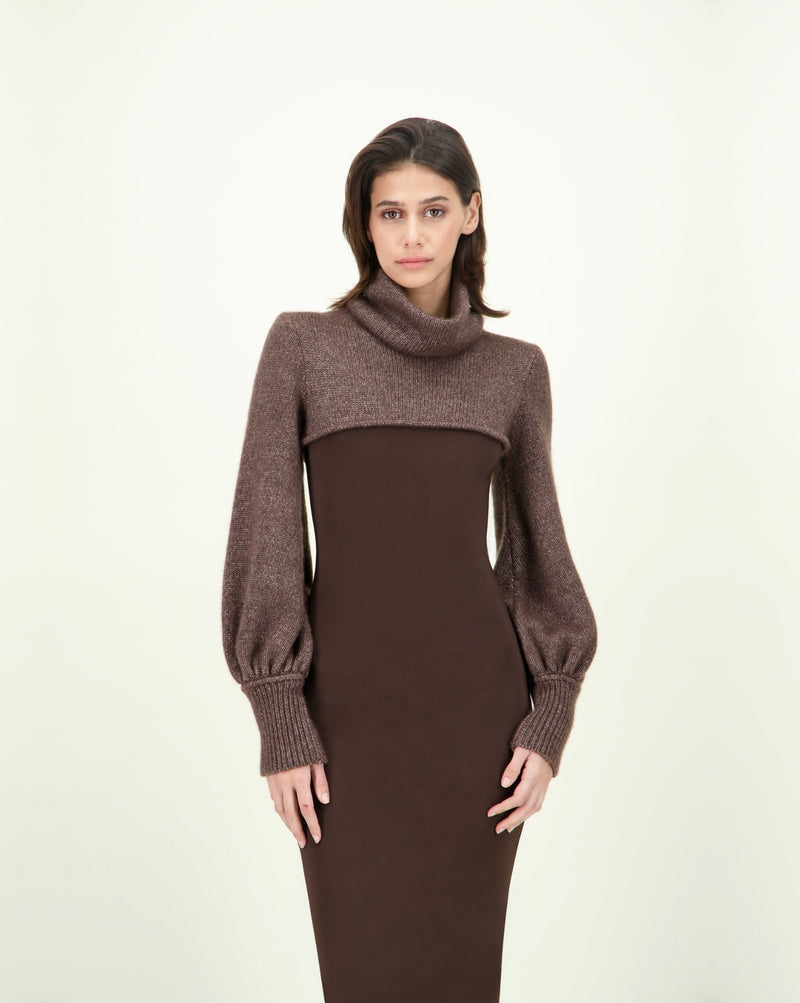 SETA VIPEROTA DRESS BROWN