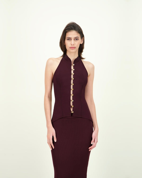 MODJOLOKIA TOP AUBERGINE